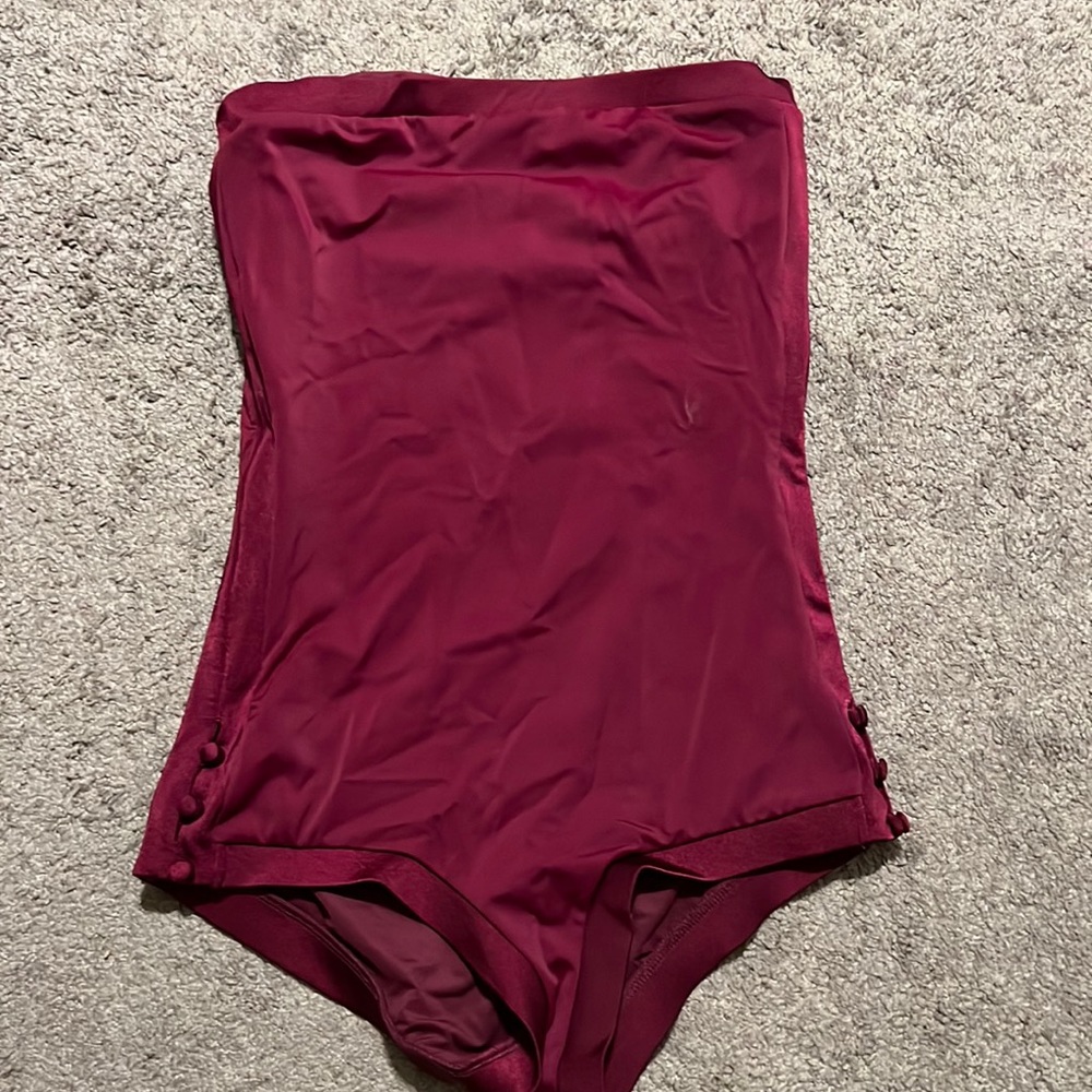 Burgundy bathing suit